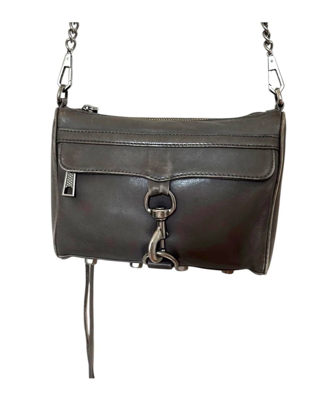 Rebecca Minkoff Mini MAC Leather Crossbody Bag – Gunmetal Gray - Picture 2 of 13